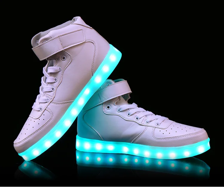 Size 25-42 USB Luminous Sneakers for Children Adult Led Shoes with Light Up Sole Kids Boys Girls Glowing Sneakers LED Slippers