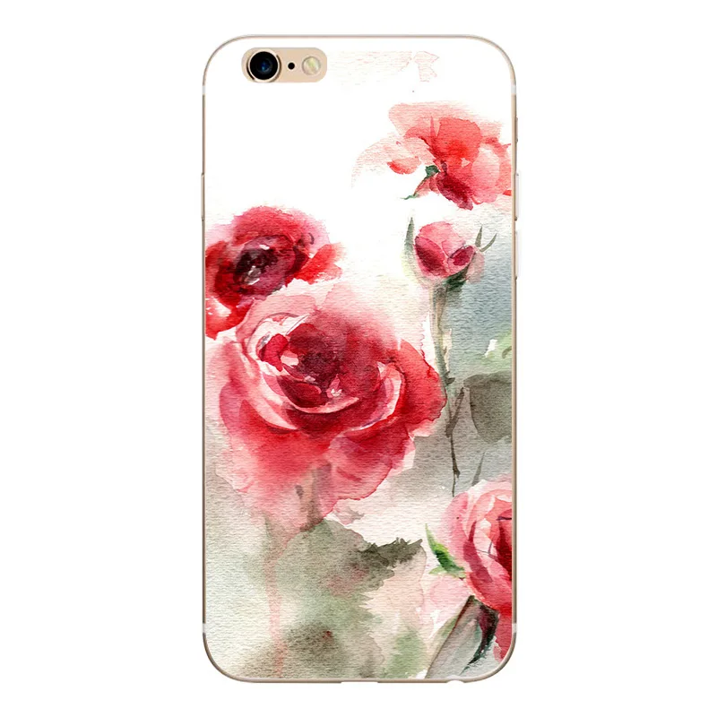 FlowerPainting Pattern Ultra Thin Phone Case For iPhone 7 6 5 4 (3)