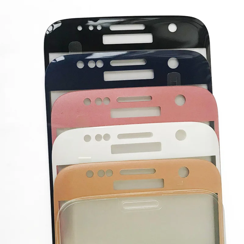 Розовый Синий Серебряный Полноэкранный протектор для samsung Galaxy S7 S6 edge Plus цельная пленка стекло лист