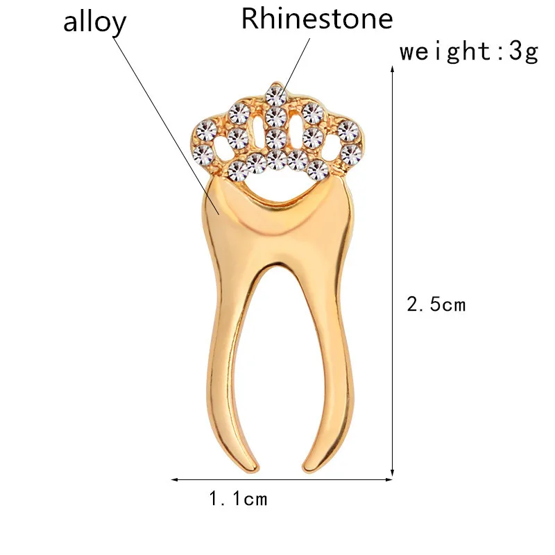 XEDZ Кристалл стоматолога Стоматологическая брошь доктор/медсестра/Медицина студенческий металлический значок научный подарок ювелирные изделия