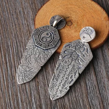 

Wholesale S925 Sterling Silver Jewelry Gossip Rush As A Law Peace Symbol Necklace Pendant Creative Couple Necklace Pendant
