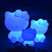New Fishion Kitty Cat Shape L31.5*W25*H40cm Waterproof IP65 KT PE Night Lights with 24 keys Remote control free shipping 1pc