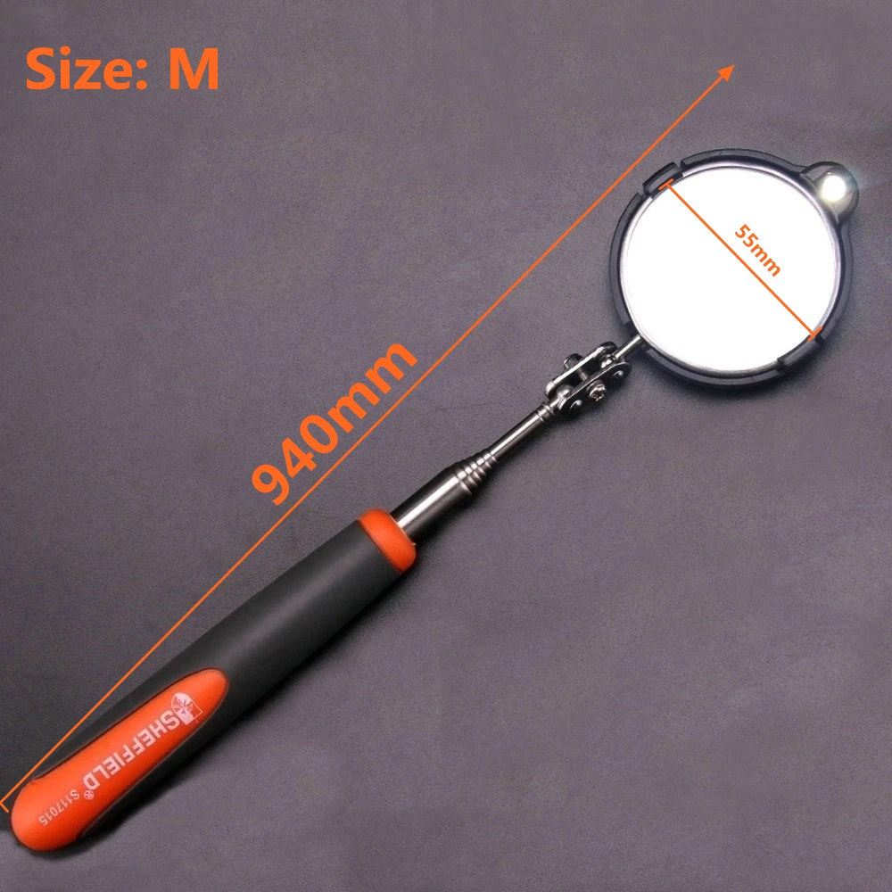 Adjustable Repair Vehicle Chassis Telescopic Inspection Mirror with LED Light