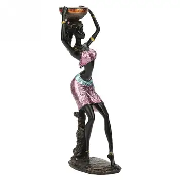 

African Beautiful Girl Resin Figurine Decoration Statue Model Home Decor Wedding Birthday Gift