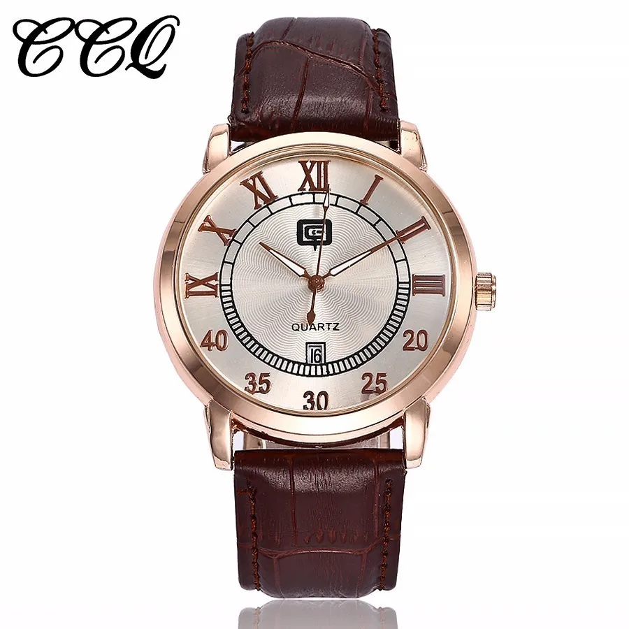 

Top Luxury Brand CCQ Watches Men Fashion Casual Quartz Hour Date Clock Leather Strap Man Business Wristwatches Relogio Masculino
