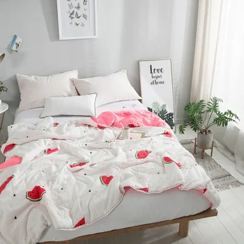 

American bedspread pastoral print throws blanket summer thin comforter air condition blanket 150cm*200cm 180cm*200 200cm*230cm