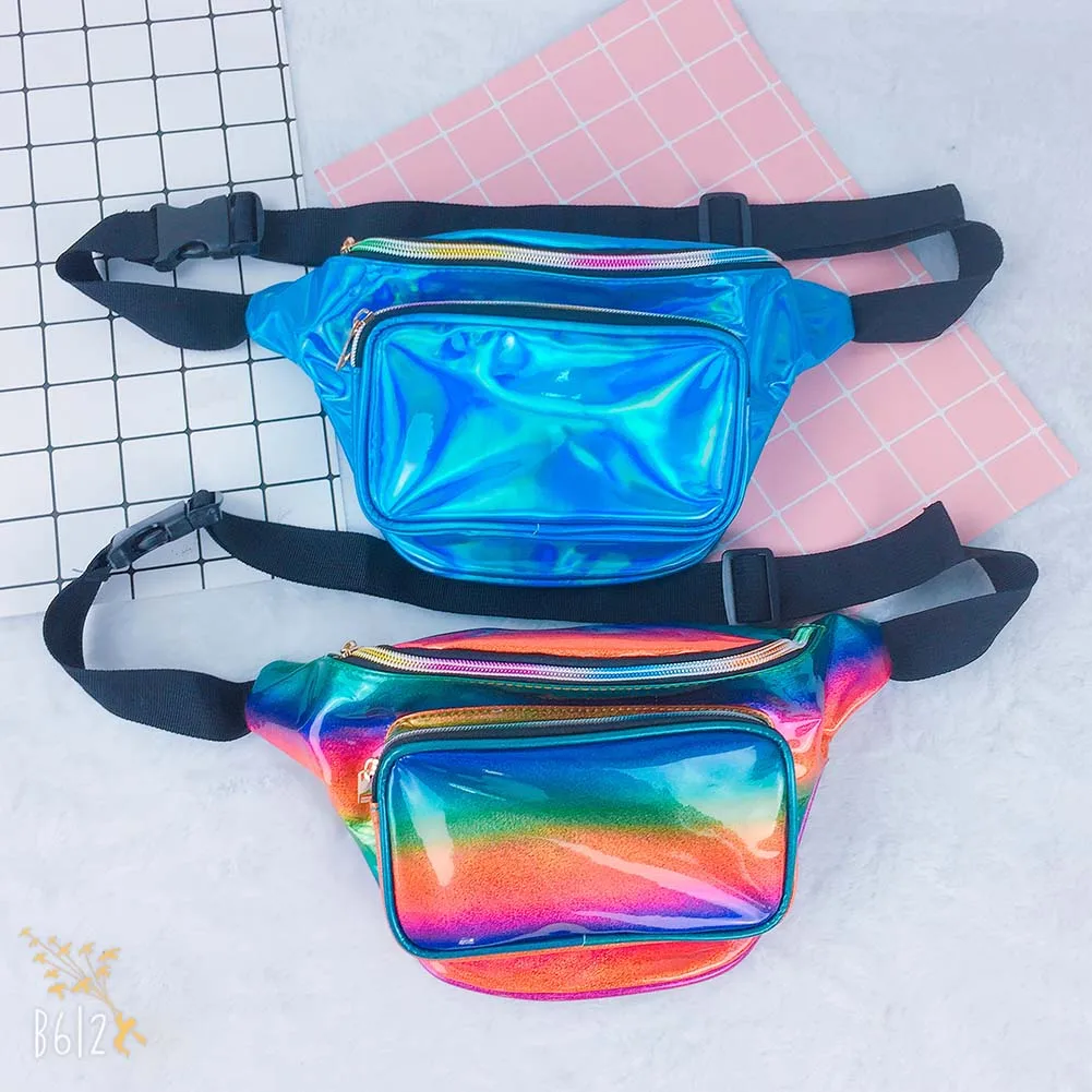 2019 Блестящие Ретро Fanny Pack рейверская Праздничная поясная сумка для активного отдыха Путешествия Crossbody Хип сумка