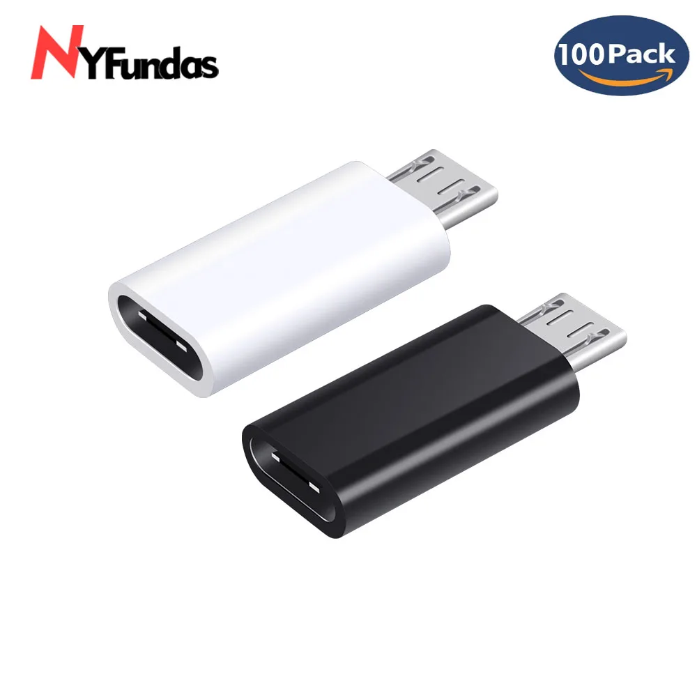 NYFundas 100 шт. usbc к micro usb адаптеру для Samsung Galaxy S7 S6 edge Huawei honor 8x Xiaomi Redmi Note 5 6 Pro 4 LG кабель |