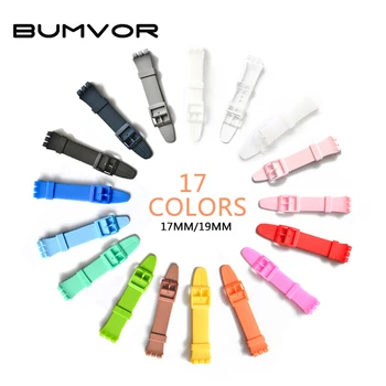 

BUMVOR Replacement watchband watch band strap for Swatch strap 17mm and 19mm High quality Please mark size and color