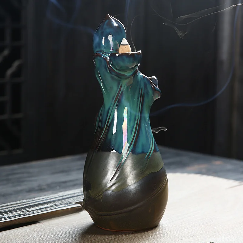 

Ceramic Waterfall Backflow Incense Holder Censer Aromatherapy Ornament Home Decor LXY9 FE28