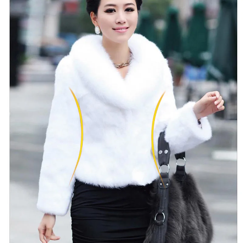 Trendy Faux Fur Coat Women Long Warm Woolen Female Men Winter Warm Fur Collar Denim Jacket Fleece Thick Padded Coat Outwear Parka In Clothes