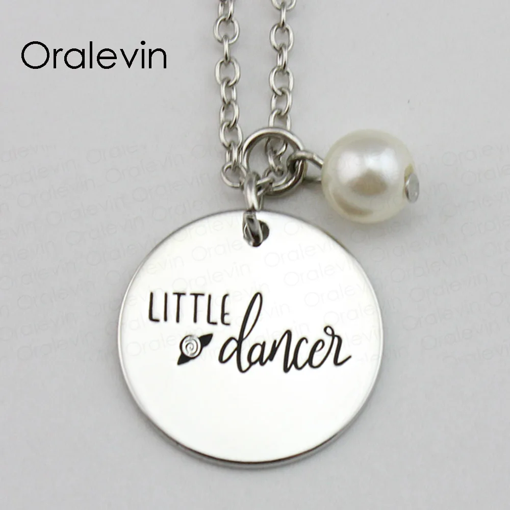 LITTLE DANCER Inspirational Hand Stamped Engraved Accessories Custom Charms Pendant Necklace Gift Jewelry 10Pcs/Lot #LN1652 | Украшения и