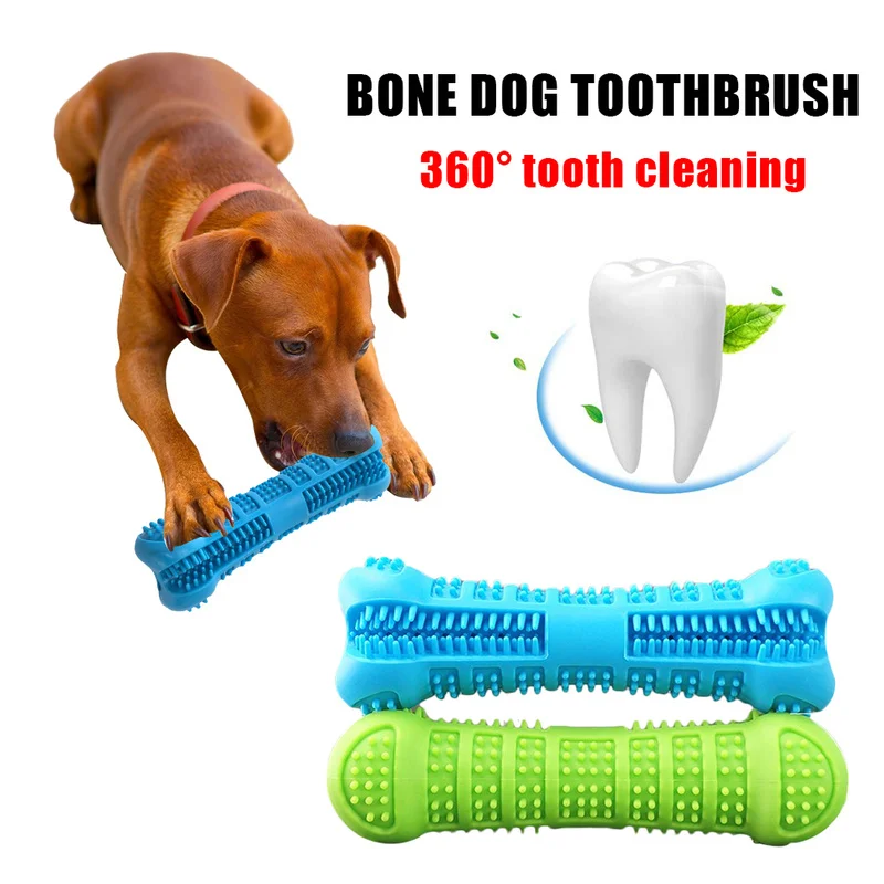Pets Toothbrush Silicone Chew Toy Teddy Teeth Cleaning Small Dog Bone Shape Stick Perfect Dog