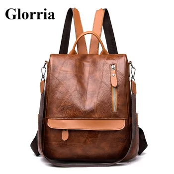 

Glorria Multifunction Leather Backpack Women Laptop Backpack Travel Bag Women Large Capacity Bag pack Mochila Mujer