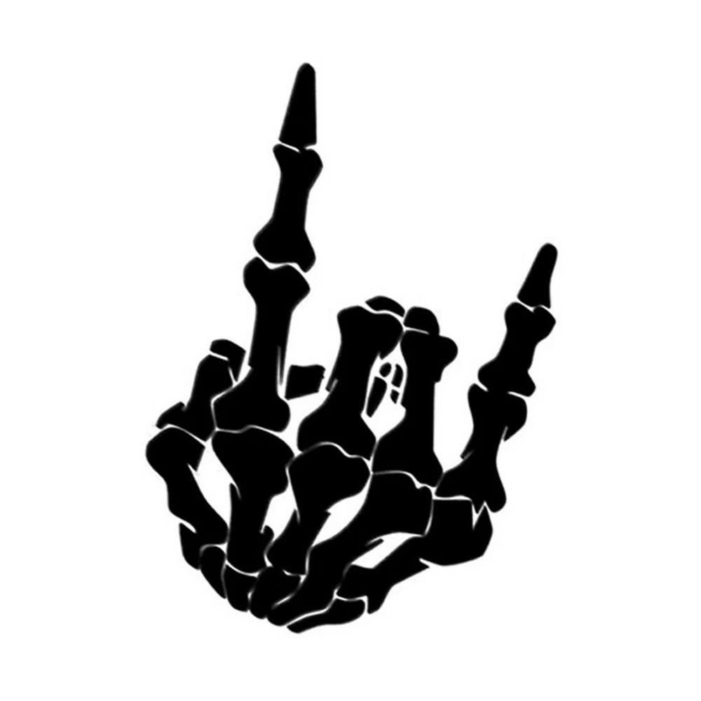 

2 Colors Personality Skull Skull Finger Graphic Car Sticker Notebook Motorcycle Car Reflective Decoration Sticker