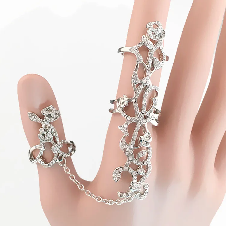 Doreenbeads 2018 Новый Мода кольцо роза Цвет серебристый Золотой горный хрусталь полые