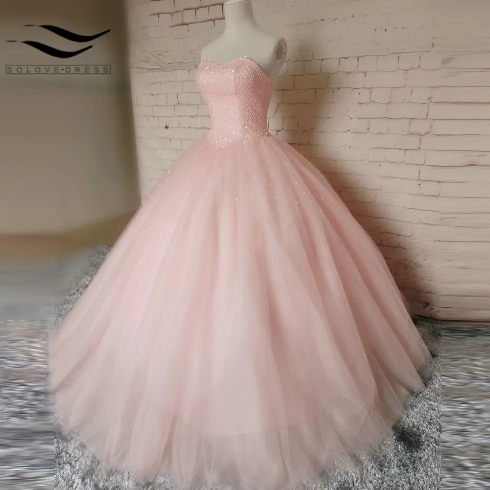 

Pink Sweetheart Ball Gown Tulle Sexy New Style Lace up Wedding dresses 2019 Bridal dress Bride Dress