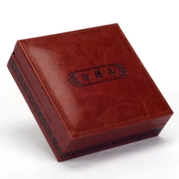 

Wholesale 10pcs 13*13*4.5cm New Design up-grade Chinese handmade leather bracelet/beads box jewelry box gift box BX018