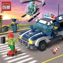 Просвещения Building Block City Cars Полиция Сват Car 394 шт. Развивающие игрушки Кирпичи мальчик подарок-без коробки