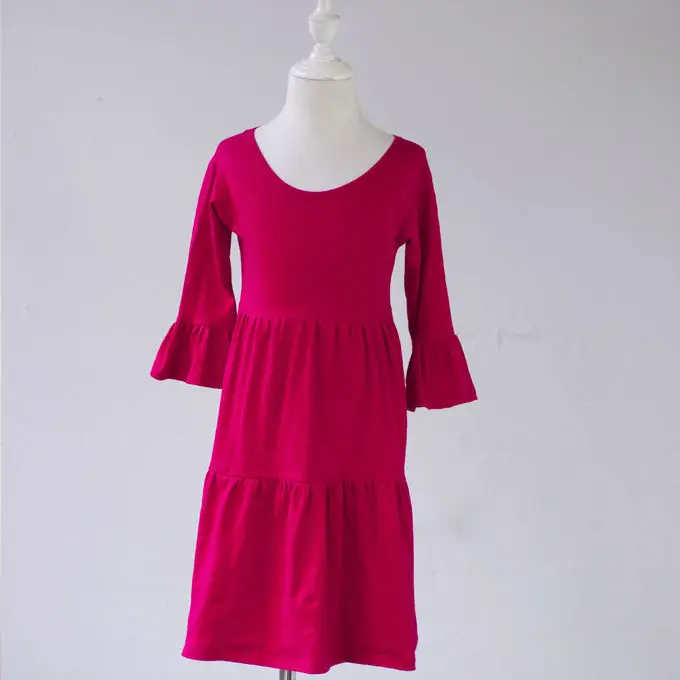 kids clothing solid color ruffle knit teenager clothes Casual smock