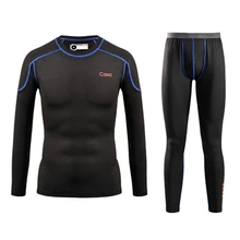Мужская лыжная куртка и штаны Термальность белье для лыжников комплект Для мужчин быстросохнущая Лыжная одежда для катания на лыжах/для верховой езды/альпинизм/футболка для езды на велосипеде
