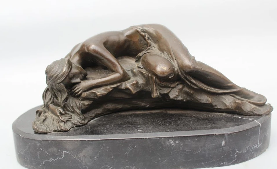 ZSR 7&quotWestern Art sculpture Bronze Copper oomph bronze sleep nude girl belle Statue | Дом и сад