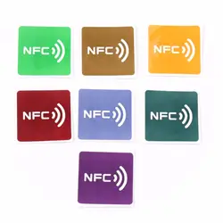 7 шт. универсальные NFC метки многоцветные квадратные NFC метки наклейки этикетки для устройства с поддержкой NFC оптовая продажа