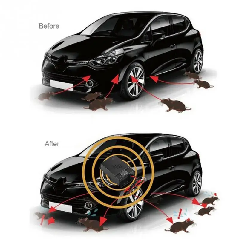 

12V Car Rat Rodent Ultrasonic Repellent Vehicle Chases Rat Rodent Mice Moles Chipmunks Cause Ultrasonic Repeller Pest Control
