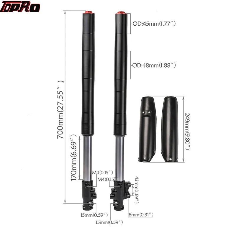 TDPRO Motorcycle Front Forks Protection Suspension Upside Down For Dirt Bike Thumpstar Atomik SSR SDG