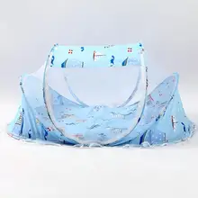 Складная летняя детская противомоскитная сетка с мультяшным принтом палатка для путешествий с подушкой