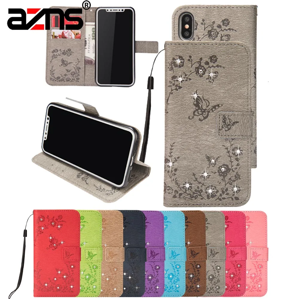 

Bling Butterfly Pattern Case for Samsung S5 S6 S7 Edge S8 S9 Plus Note 8 9 Wallet Cover for Galaxy J3 A3 A5 2016 A7 2017 A8 2018