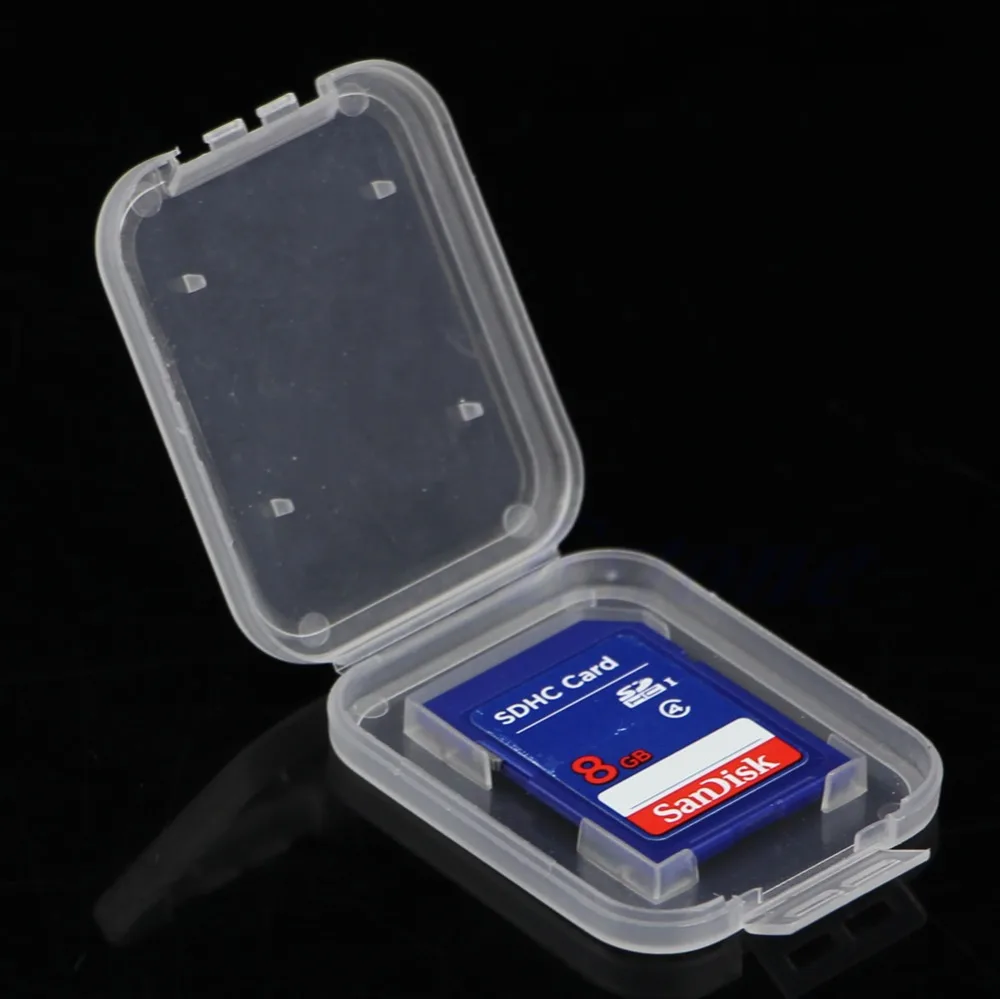 

10Pcs SD SDHC Memory Card Holder Transparent Plastic Box Storage Case Protector