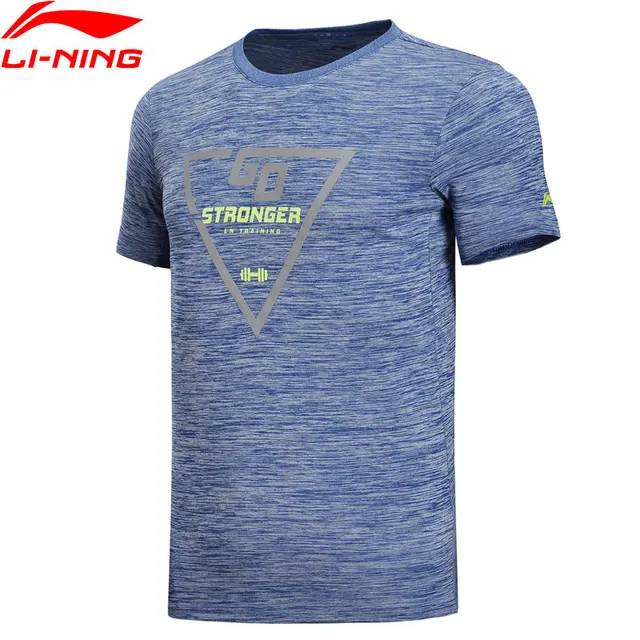 Li-Ning мужские футболки для тренировок для тренажерного зала на сухой 100% полиэстер Regular Fit дышащая подкладка спортивные футболки топы ATSN087 MTS2788