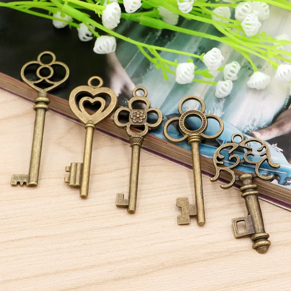 OurWarm 51pcs Bronze Vintage Keys Wedding Favors and Gifts for Guests DIY Party Favors Wedding Souvenirs bomboniere matrimonio