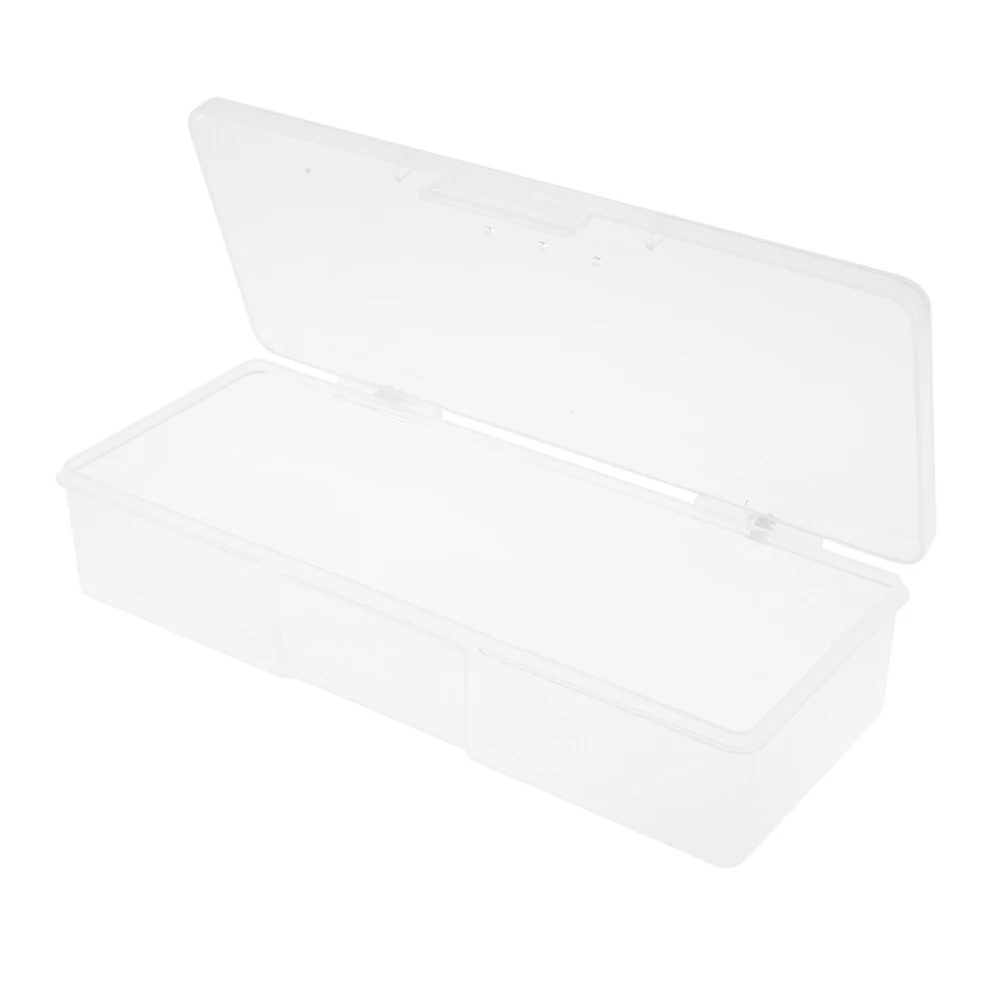 

1pc Rectangle Manicure Nail Storage Box Plastic Empty Tweezers Clippers Nails Brush Cuticle Pusher Case Container Nail Art Tool