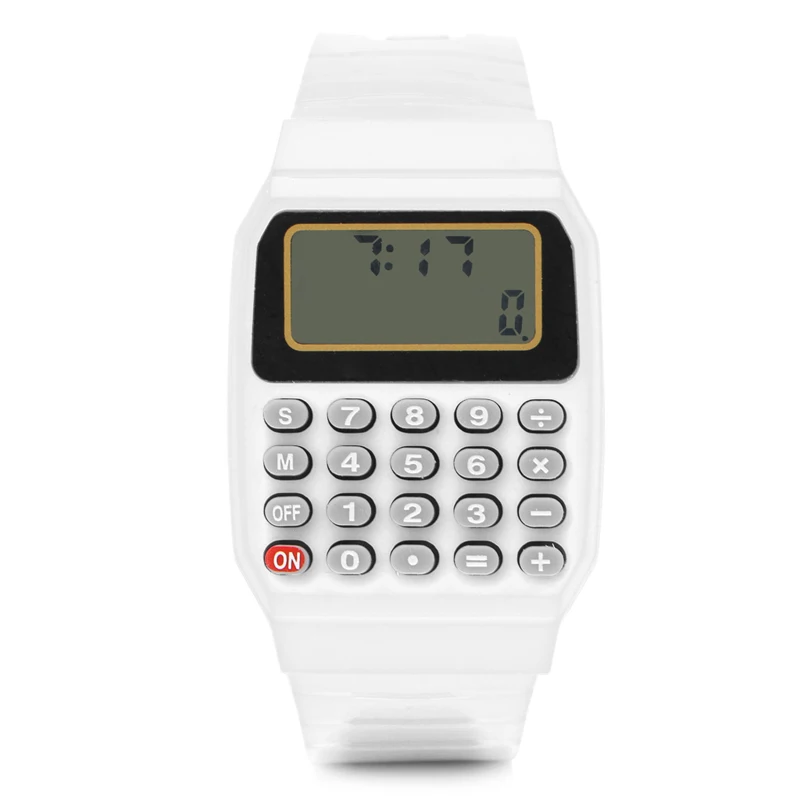 Модные детские силиконовые часы с датой многоцелевой электронный калькулятор наручные часы