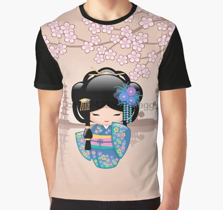 

All Over Print 3D Men Funny tshirt Women t shirt Japanese Keiko Kokeshi Doll Graphic T-Shirt