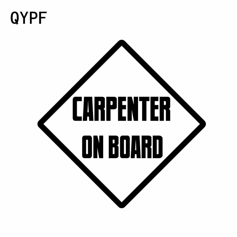

QYPF 11.8CM*11.8CM CARPENTER ON BOARD Vinyl Car Motorcycle Sticker Decal Black Silver C14-0268