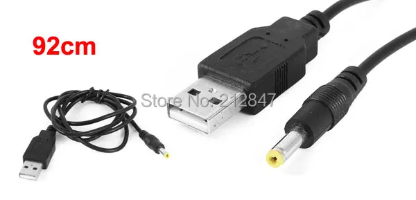 High Speed USB 2.0 A Male to DC 4.0mm x 1.7mm Power Cable 3Ft