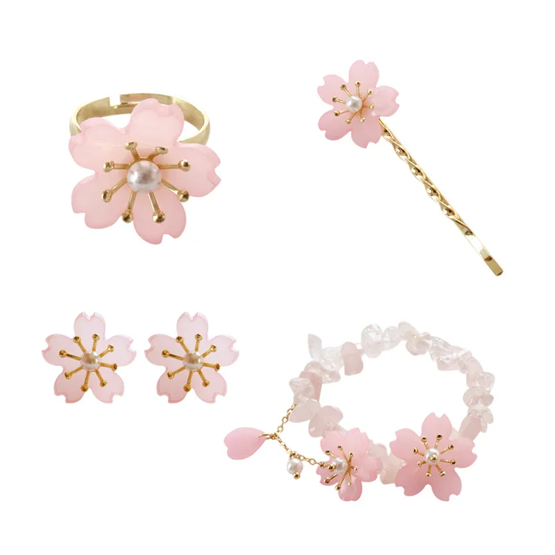 

IVYYE 1PCS Sakura Pearl Fashion Anime Finger Rings Alloy Jewelry Wedding Ring Party Women Girls Accessories Gift New