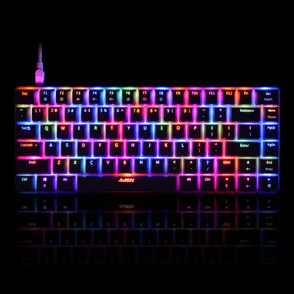 Клавиатура AJAZZ AK33 Механическая игровая цветная LED RGB клавиатура 82 клавиши