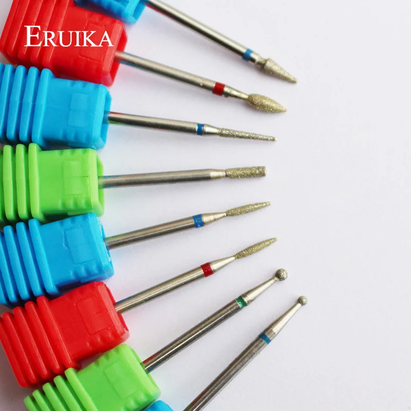 ERUIKA 8 Type Diamond Nail Drill Bits Rotary Burr Bit Pedicure Tools