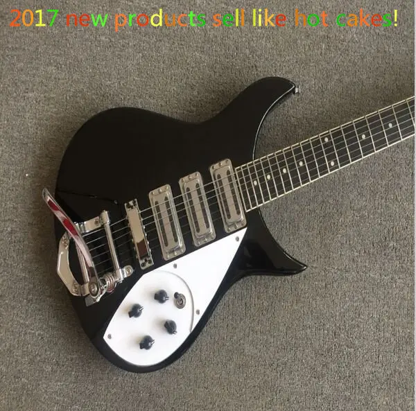 

2017 New + Factory + black ricnack electric guitar Ricken 3 pickups electric guitar Rick custom guitar Free Shipping
