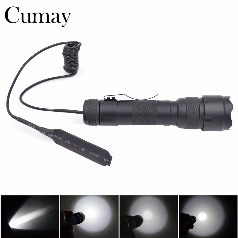 

Portable 3800 Lumen XML T6 LED Flashlight 18650 Lanterna Tatica WF-502B Flash Light LED Torch linterna + Remote Pressure Switch