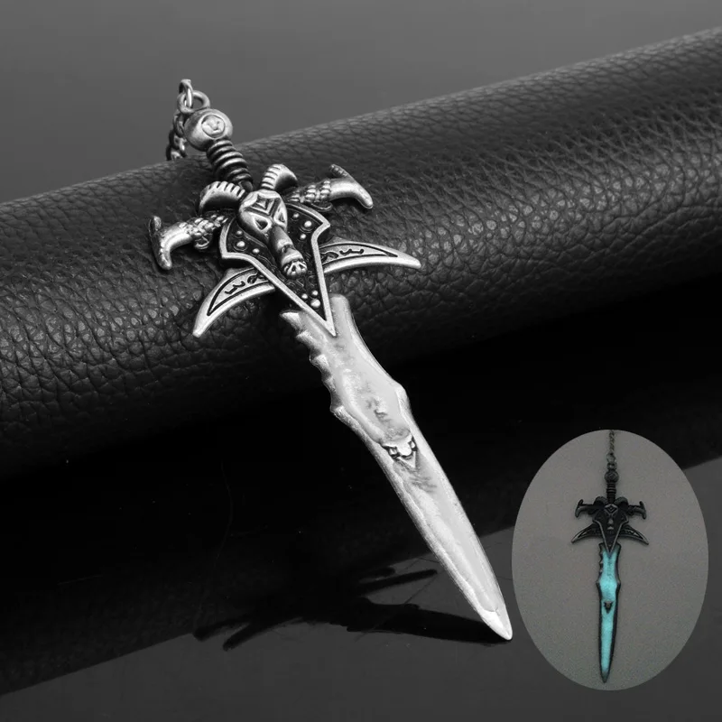 

dongsheng Game World of War Craft Keychain WOW The Lich King Frostmourne Sword Weapon Dagger Metal Figures Keychain Key Ring -50