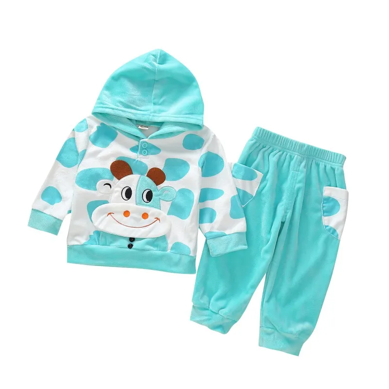 Baby Sweatshirt Coat Suits 2pcs Spring Baby Sets Cartoon Girls Boys Hoodie Tops Pants Baby Clothing Sets