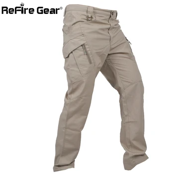 ReFire Gear IX11 도시 전술 군사 바지, 남성 SWAT 멀티 포켓 육군 전투 카고 바지, 캐주얼 작업 스트레치 코튼 바지