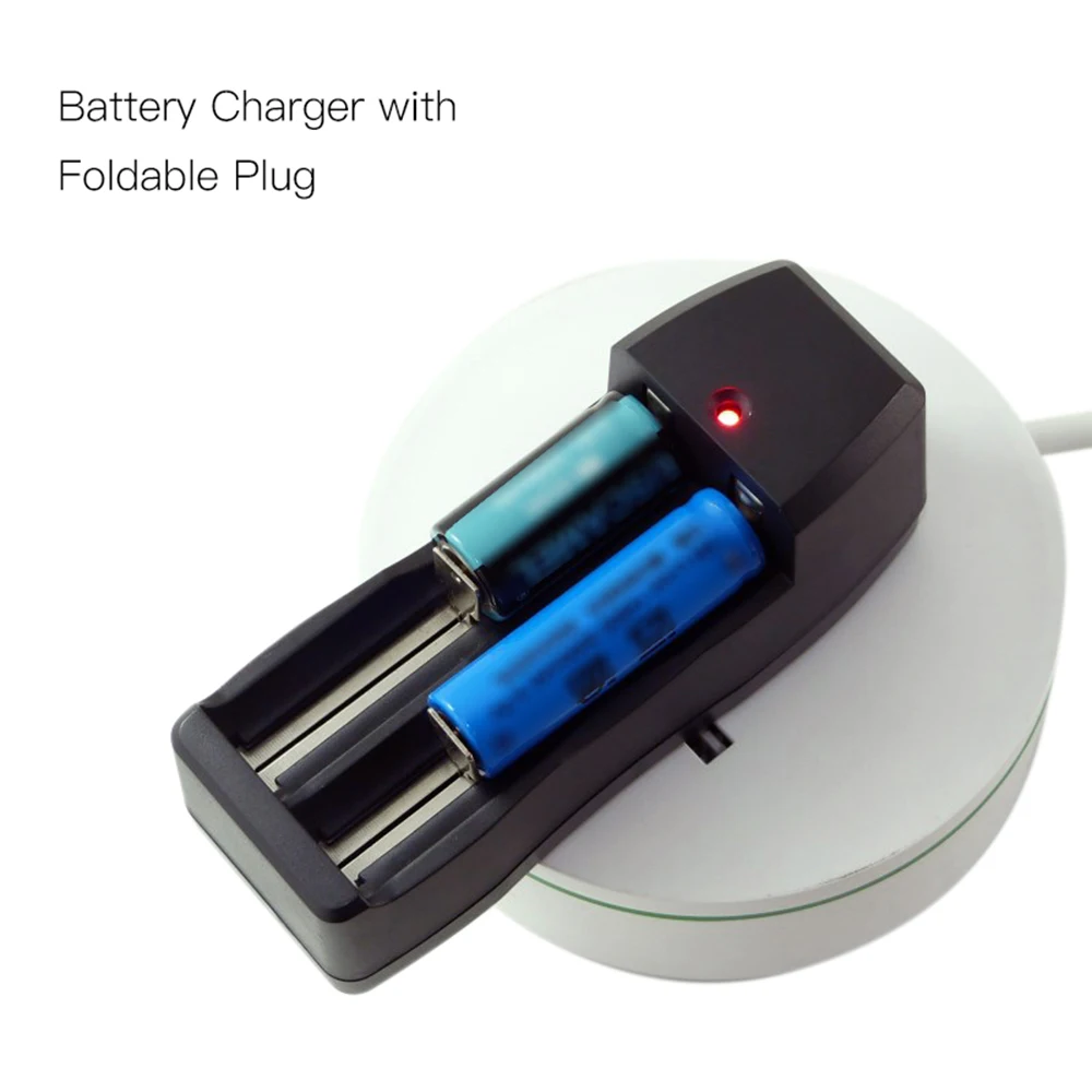 Portable Battery Charger Foldable Plug LED Indicator Pilot Lamp for