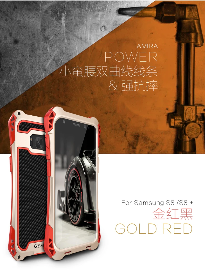 Для samsung Galaxy S10 Plus S9 S8 PLUS NOTE 9 8 AMIRA противоударный металлический армированный чехол из углеродного волокна для Galaxy Note 10