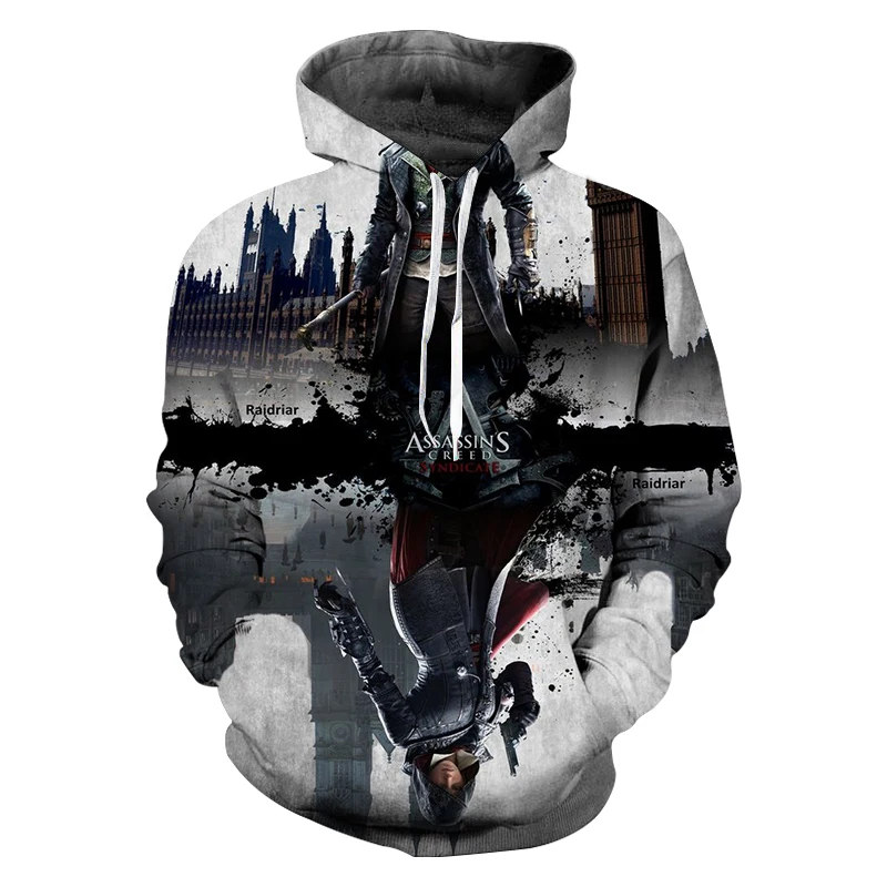 3D Принт толстовки костюмы Assassins Creed Новинка уличная одежда с капюшоном игры
